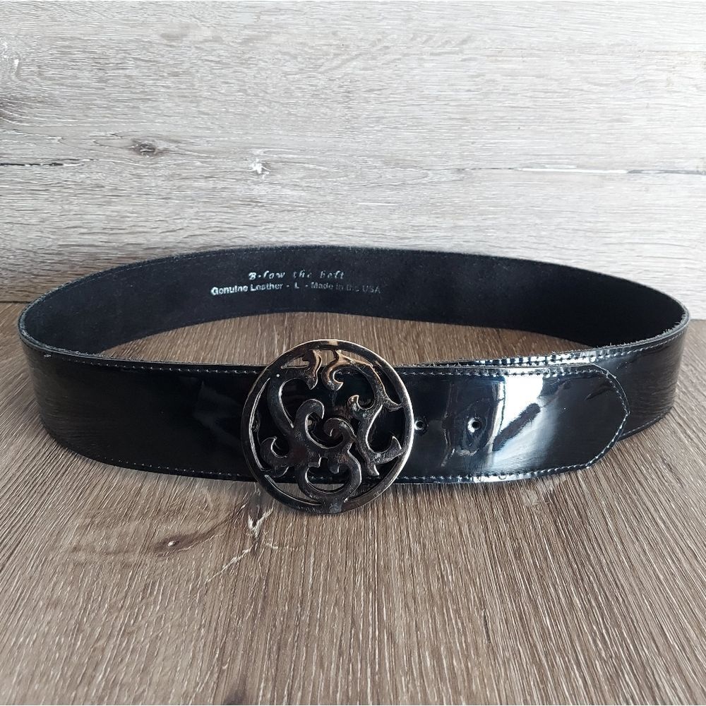 B-Low The Belt Black Patent Lether Belt- - Large